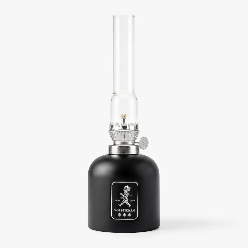 Oljelampa Glas Matt Svart
