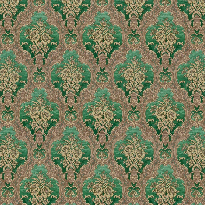 Lim & Handtryck - Nilsagården - Grön/Guld x136-54