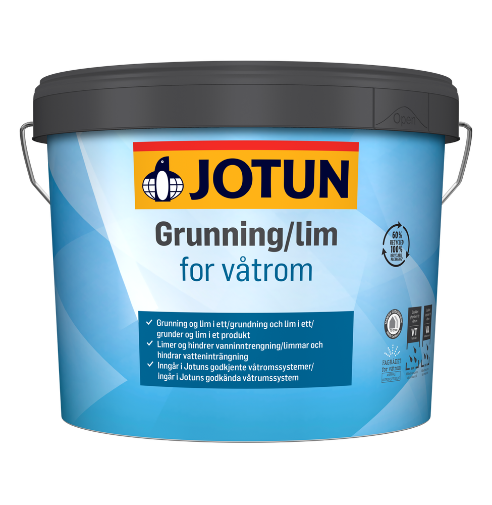 Grundning och lim för våtrum