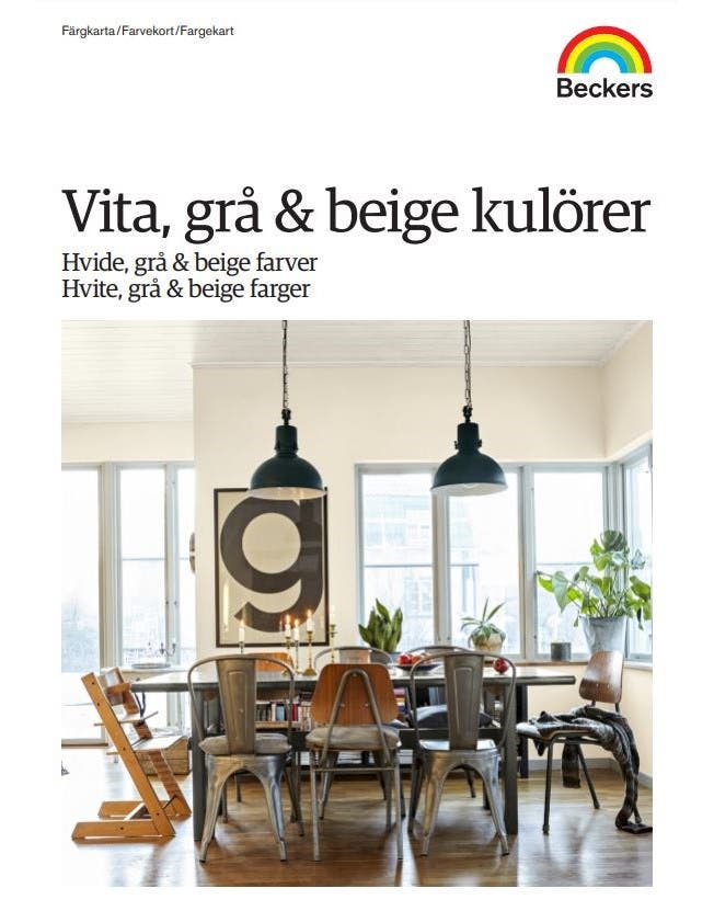 Färgkarta Vita, grå, beige kulörer