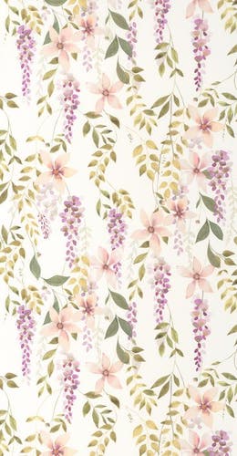 Casadeco - Wisteria Parme / Vert Mou Soliflore