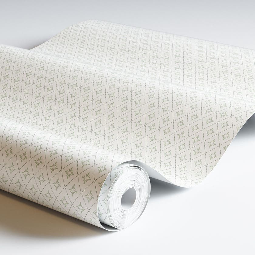 Lillstjärna Vit/Grön Småmönstrat