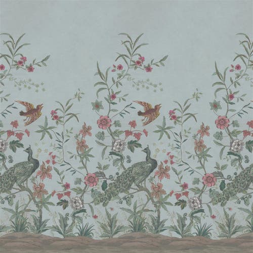 Peacock Toile Scene 2 Picture Book Wallpapers I
