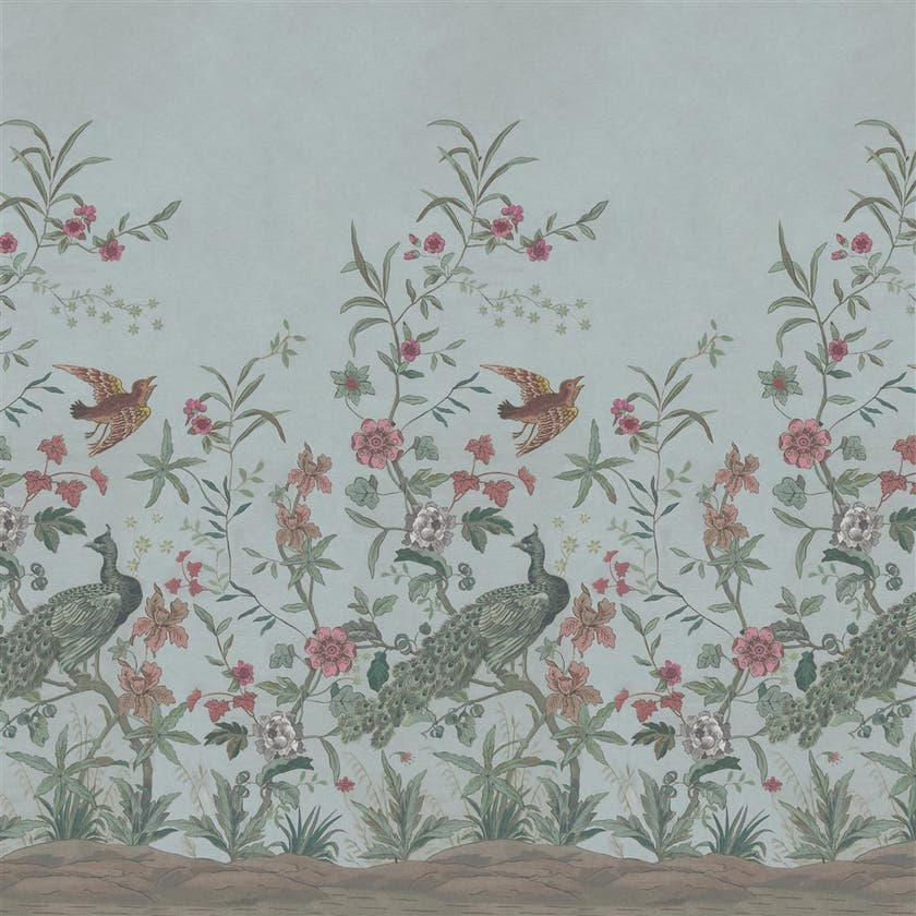 Peacock Toile Scene 2 Picture Book Wallpapers I