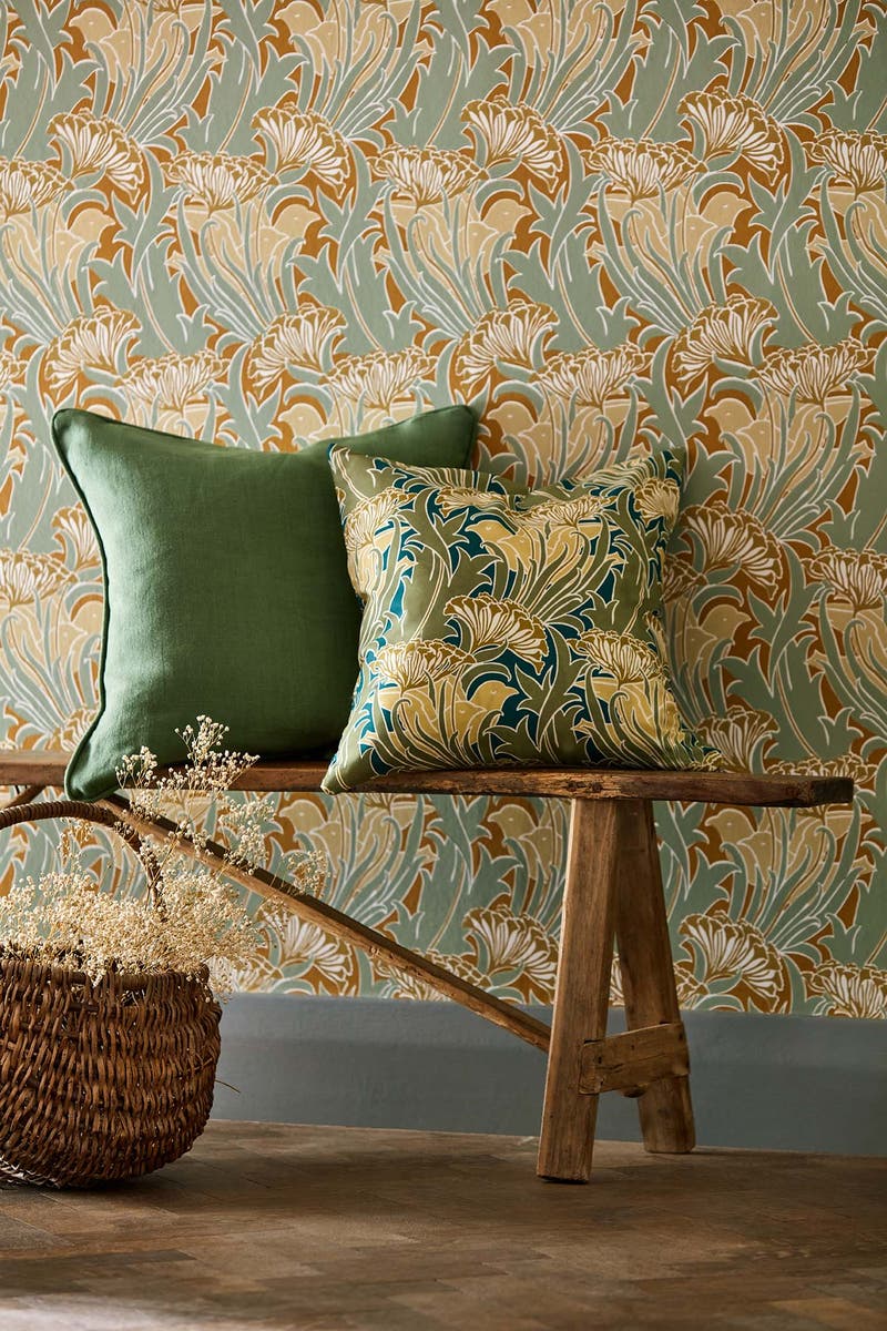 Morris & Co - Laceflower Tobacco/Pistac Bedford Park Wallpapers
