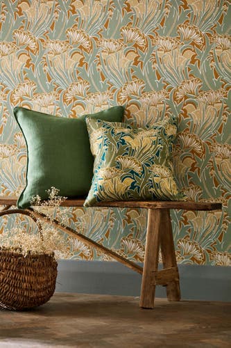 Morris & Co - Laceflower Tobacco/Pistac Bedford Park Wallpapers