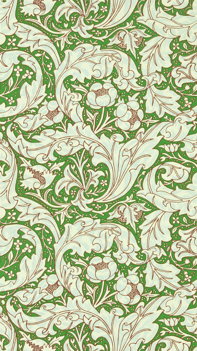 Morris & Co - Bachelors Button Leaf Gre Cornubia Wallpapers