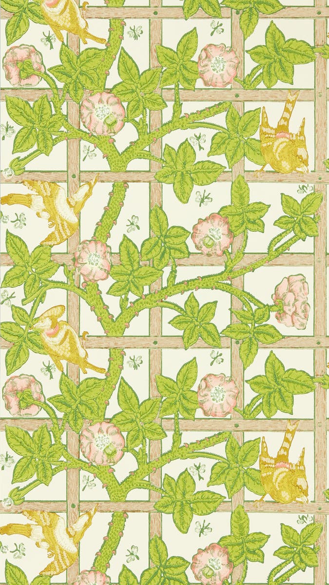 Morris & Co - Trellis Summer Yellow Cornubia Wallpapers
