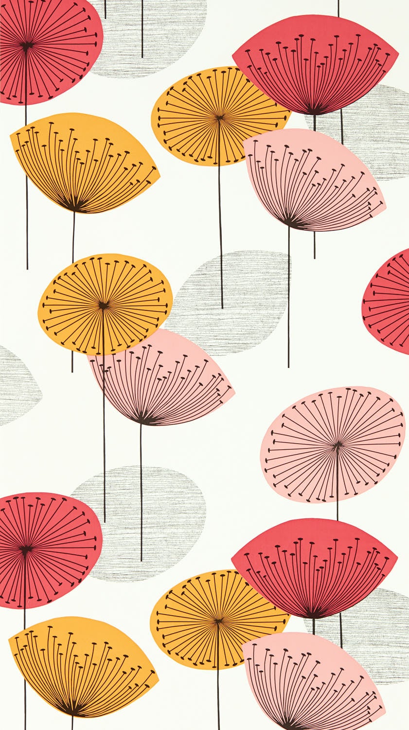 Sanderson - Dandelion Clocks Coral Sanderson One Sixty Wallp