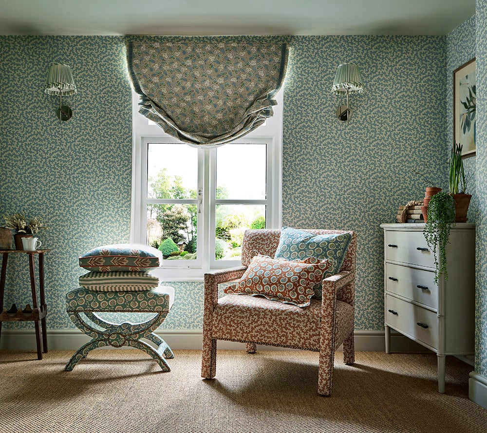 Sanderson - Truffle Blue Clay Arboretum Wallpapers