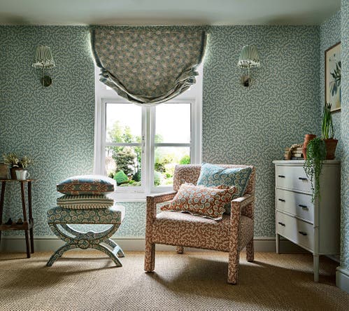 Sanderson - Truffle Blue Clay Arboretum Wallpapers