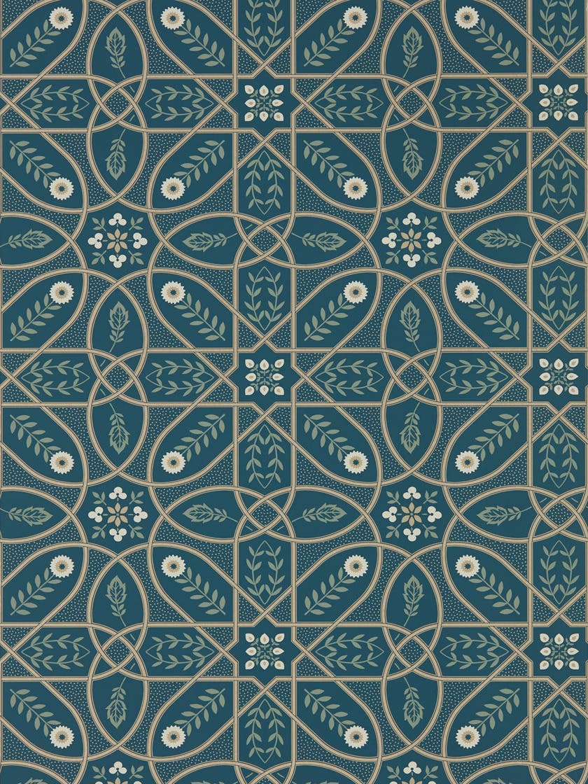 Brophy Trellis Deep Teal Melsetter Wallpapers