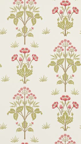 Morris & Co - Meadow Sweet Rose/Olive Morris and Friends Wallpa