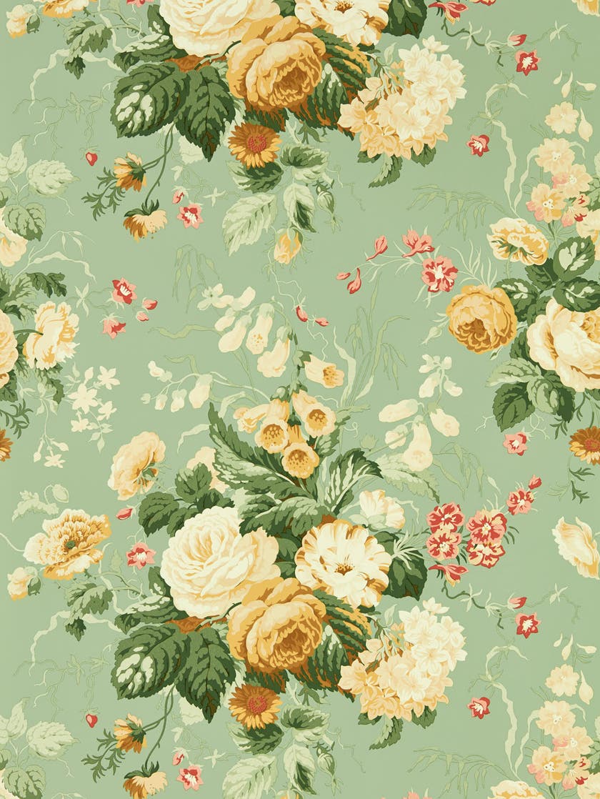 Sanderson - Stapleton Park Sage/Honey Sanderson One Sixty Wallp