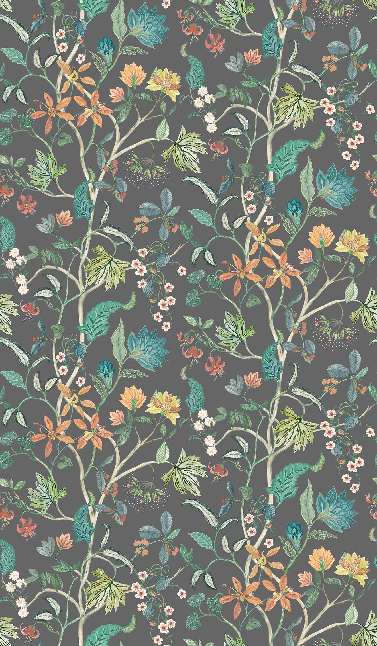 Osborne & Little - Chellah Byzance Chellah Charcoal.