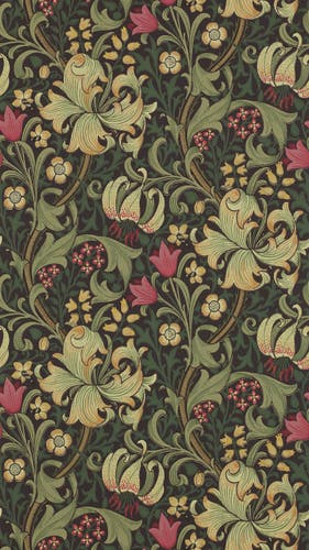 Morris & Co - Golden Lily Charcoal/Oliv Morris 160th Anniversary