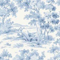 Countryside Morning - Blue & White