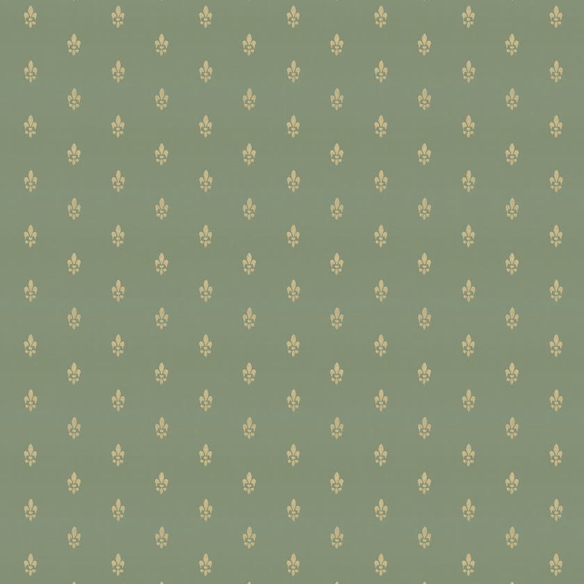 Lim & Handtryck - Fransk lilja - Grön/Guld x118-54