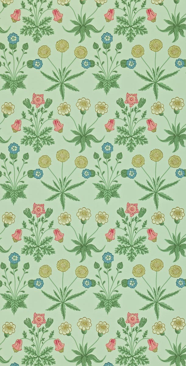 Morris & Co - Daisy Pale Green/Rose Archive II Wallpapers