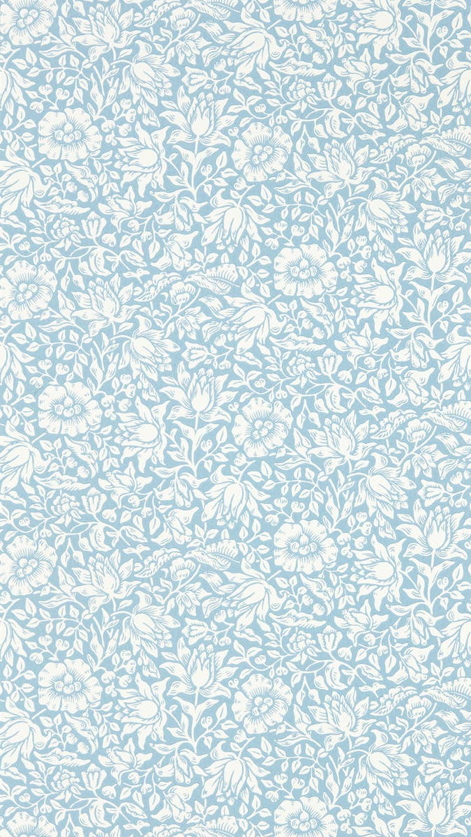Mallow Powder Blue Simply Morris Wallpapers
