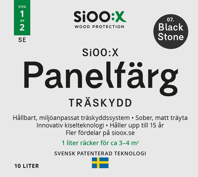 SiOO:X Panelfärg Träskydd 10L Black Stone