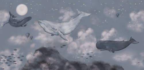 Boråstapeter - Whales in the sky