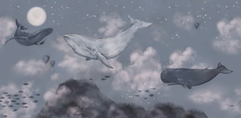 Boråstapeter - Whales in the sky
