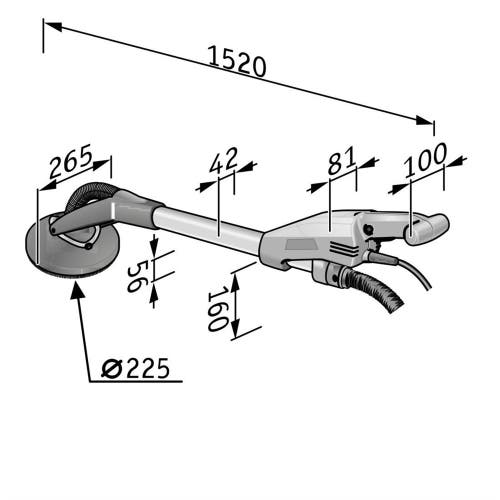 Flex Giraffslip GE7 med rund kåpa - ink. Antistatisk slang
