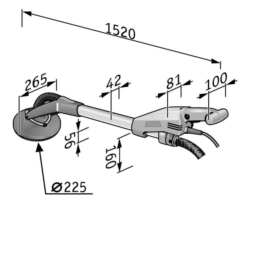 Flex Giraffslip GE7 med rund kåpa - ink. Antistatisk slang