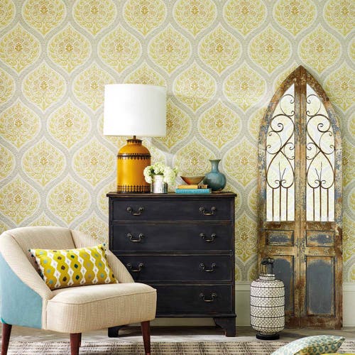 Sanderson - Madurai Lemon Caspian Wallpapers