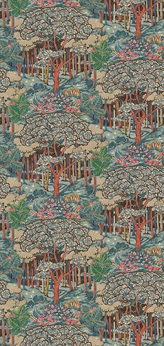 GP&J Baker - Brantwood Ruskin Red Teal BW45106-4