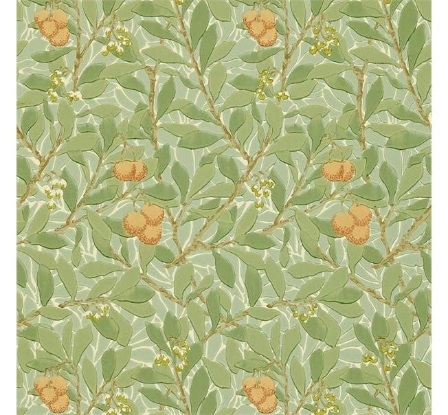 Arbutus Green/Terracotta Morris and Friends Wallpa