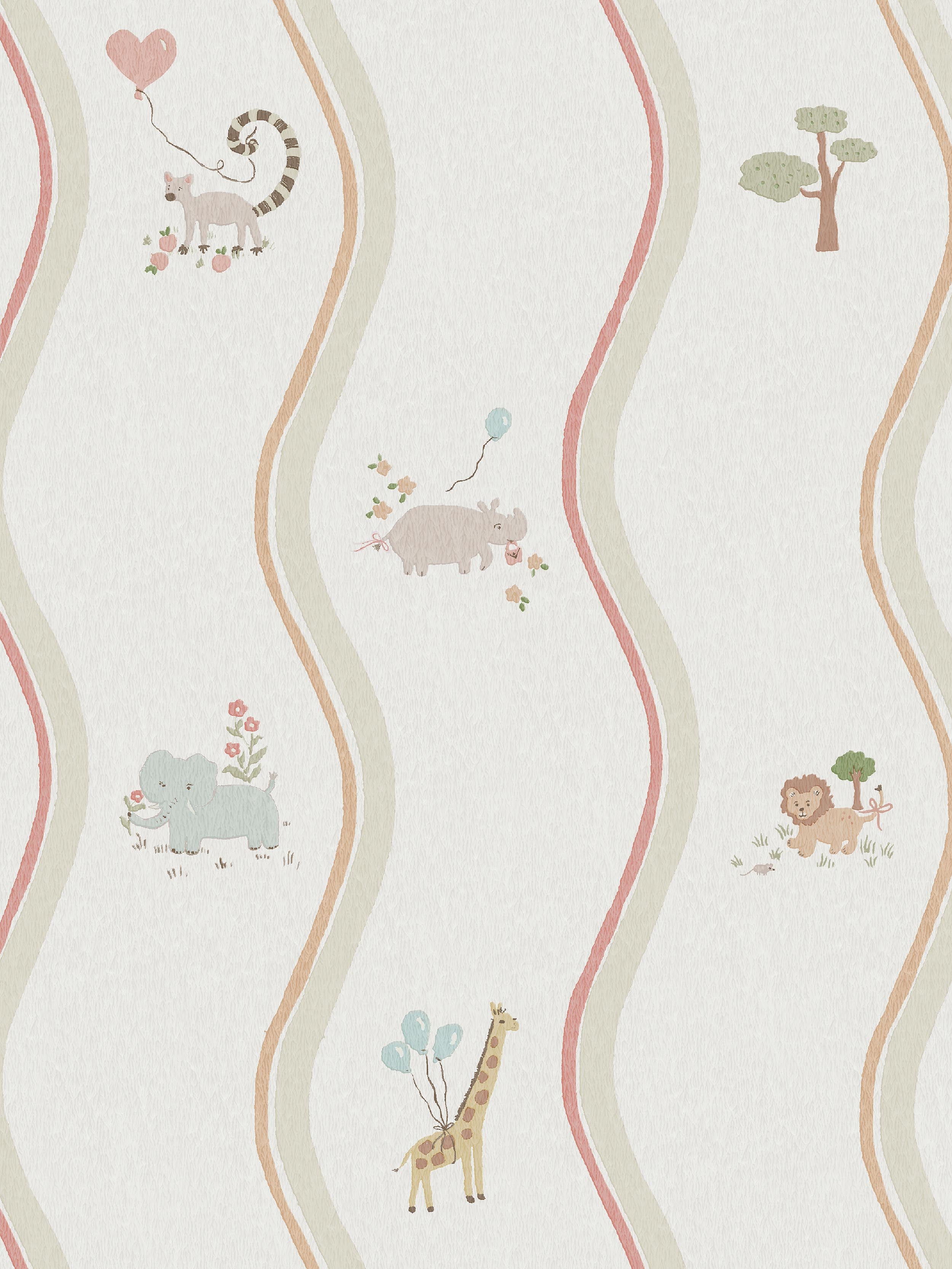Boråstapeter - Boråstapeter - Wavy Stripe Animals