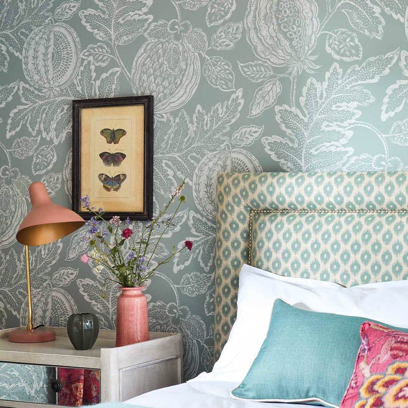 Sanderson - Cantaloupe English Grey Caspian Wallpapers