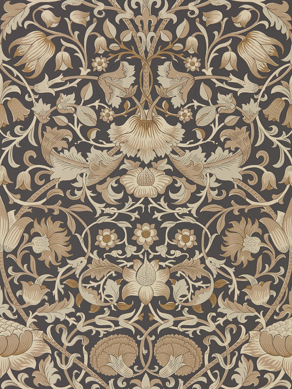 Morris & Co - Pure Lodden Charcoal/Gold Morris Pure Wallpapers