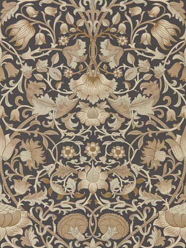 Morris & Co - Pure Lodden Charcoal/Gold Morris Pure Wallpapers
