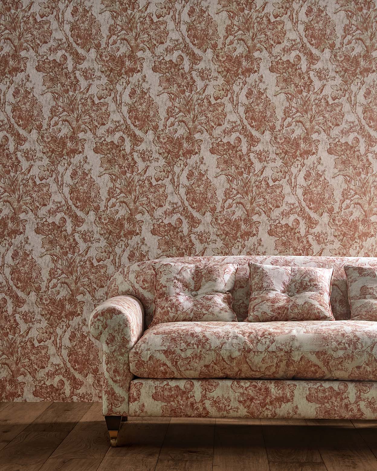 Sanderson - Fringed Tulip Toile Putty Sanderson x Giles Deacon