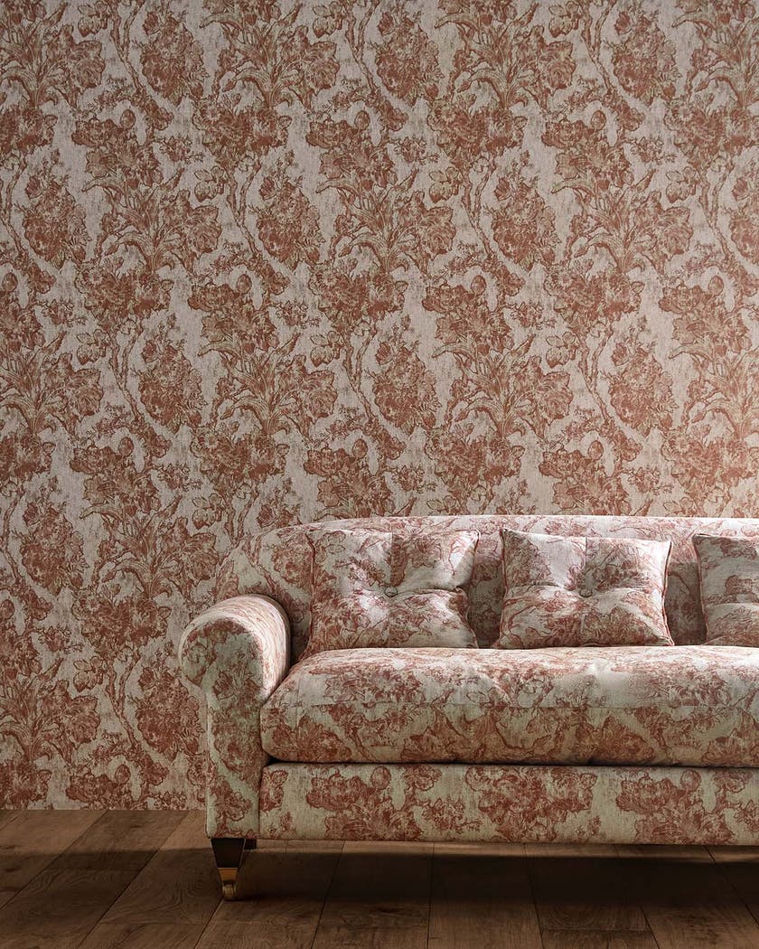 Sanderson - Fringed Tulip Toile Putty Sanderson x Giles Deacon