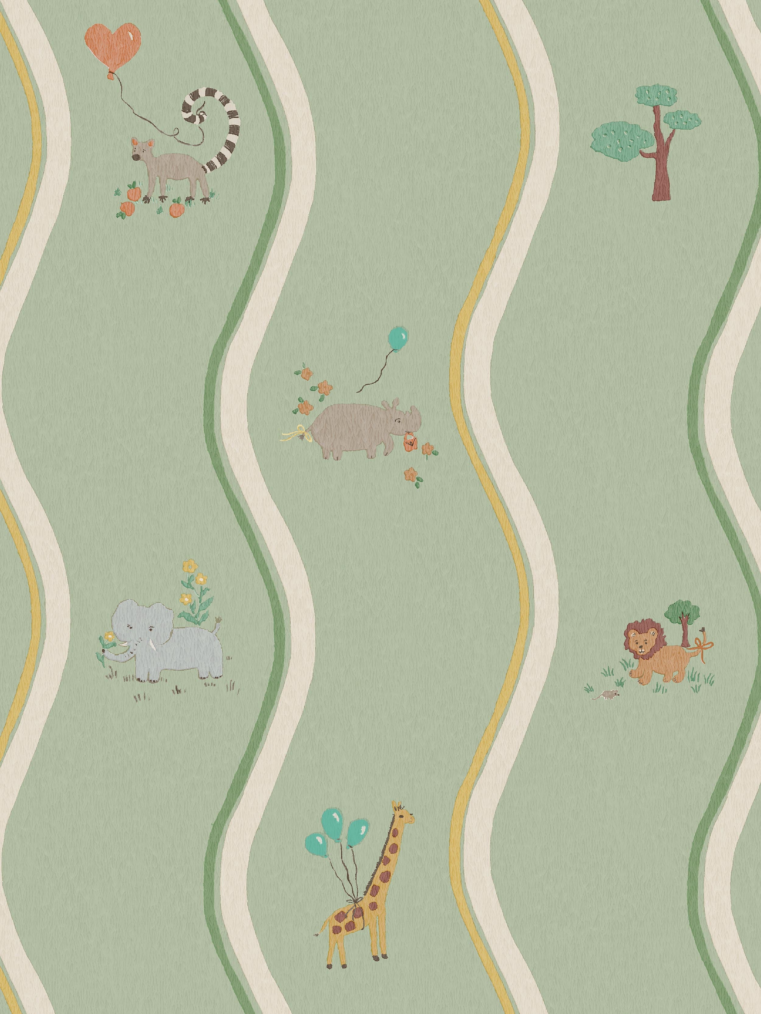Boråstapeter - Boråstapeter - Wavy Stripe Animals