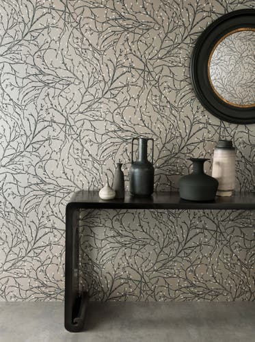 Osborne & Little - Twiggy Folium Twiggy Pewter/Blac