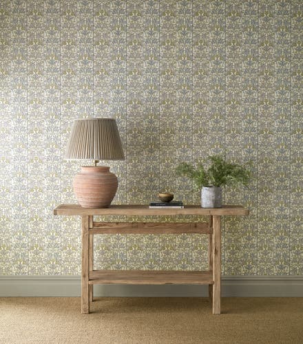 Morris & Co - Oak & Blossom Mineral Blue Linen