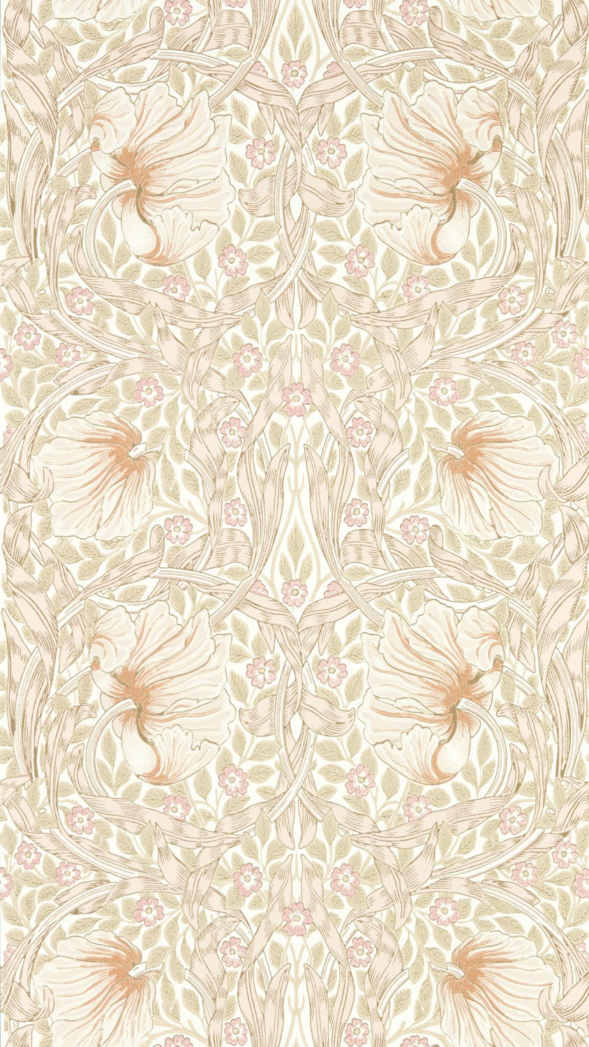 Morris & Co - Pimpernel Cochineal Pink Simply Morris Wallpapers