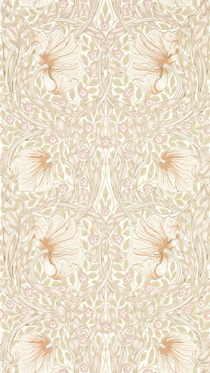 Morris & Co - Pimpernel Cochineal Pink Simply Morris Wallpapers