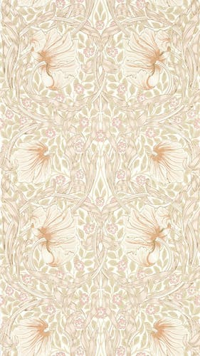 Morris & Co - Pimpernel Cochineal Pink Simply Morris Wallpapers