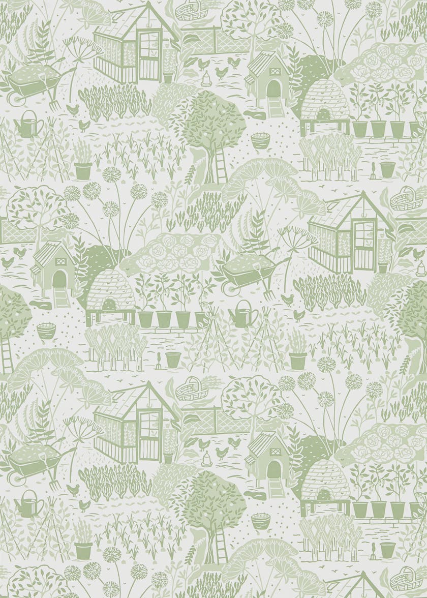 Sanderson - The Allotment Fennel Potting Room Wallpapers