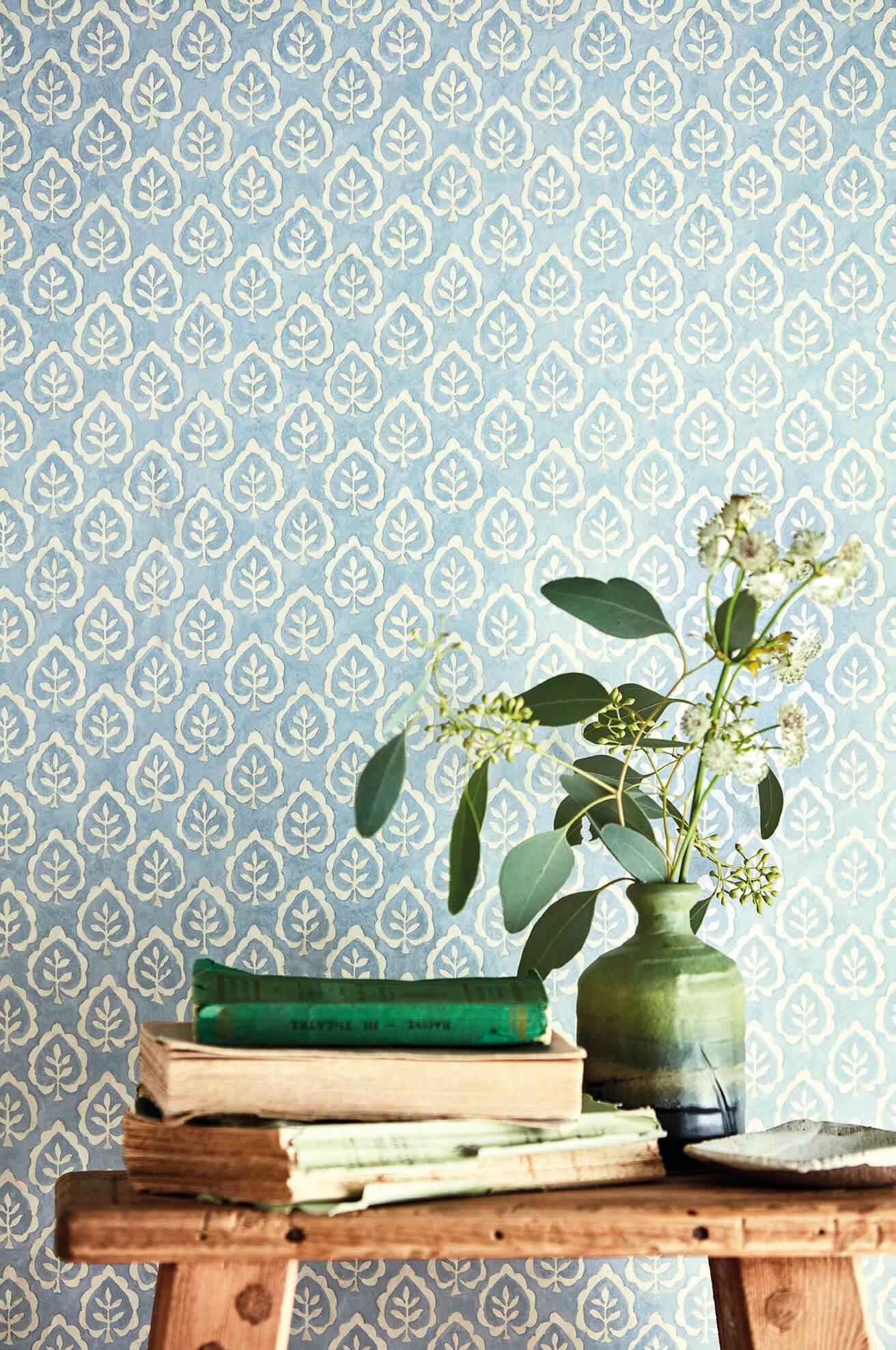 Sanderson - Fencott Blue Littlemore Wallpapers