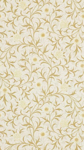 Morris & Co - Scroll Vellum/Biscuit Morris and Friends Wallpa