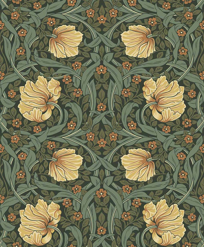 Carma - Peel & Stick Pimpernel Garden Meadow Green & Amber NW54204 (Outlet)