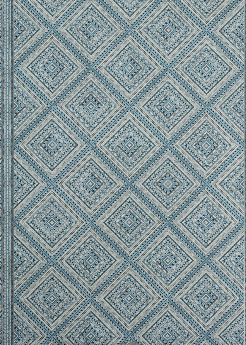 Zoffany - Marquetry Trellis Azure Indienne Wallcoverings