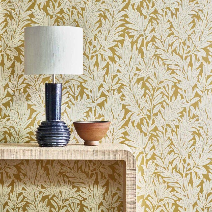 Laurel Leaf ochre V&A Decorative Papers 2